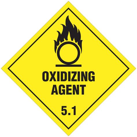 Oxidizing Substances Hazard Placard Self Adhesive X Mm