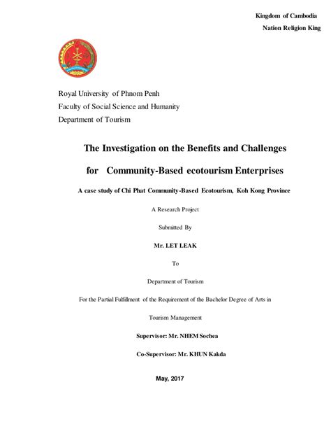 Pdf The Investigation On The Benefits And Challenges For Community
