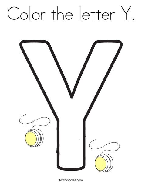 Color the letter Y Coloring Page  Twisty Noodle