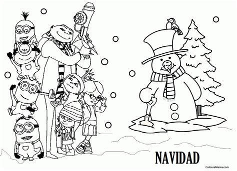 Colorear Minions En Navidad Minions Dibujo Para Colorear Gratis