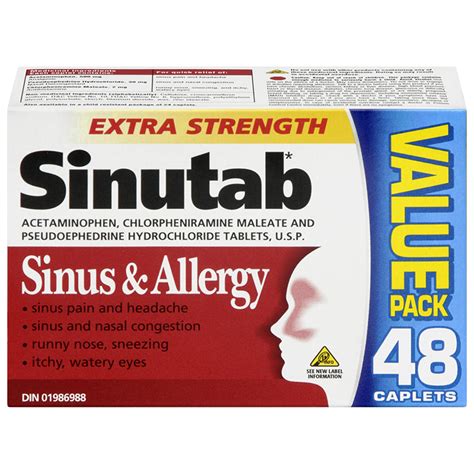 Sinutab Sinus And Allergy Extra Strength 48s London Drugs