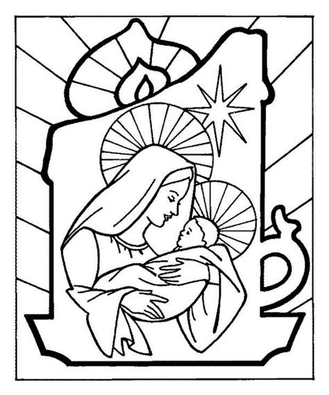 Baby Jesus And Mother Mary On Christmas Eve On Christmas Coloring Page