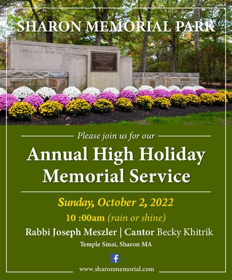 High Holiday Service Sharon Memorial Park