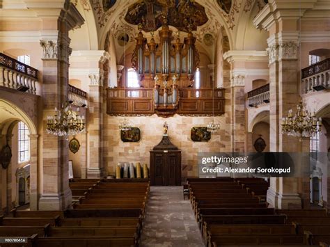 Beautiful Music Pipe Organ In Baroque Catholic Church In Ebersmunster