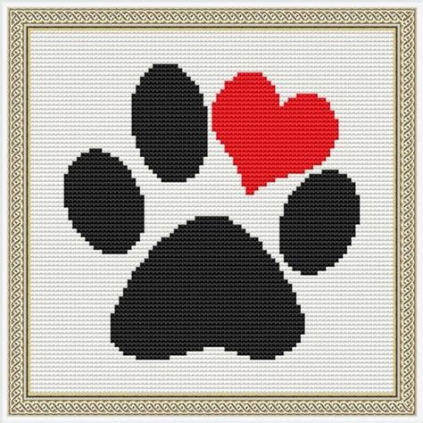 Cross stitch pattern pdf come back with a warrant. Love Puppy Paw Print Counted Cross Stitch Pattern in PDF ...