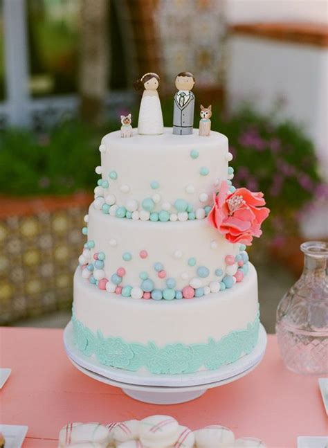 Whimsical Coral And Mint Cake Cupcakes Couture Of Manhattan Beach
