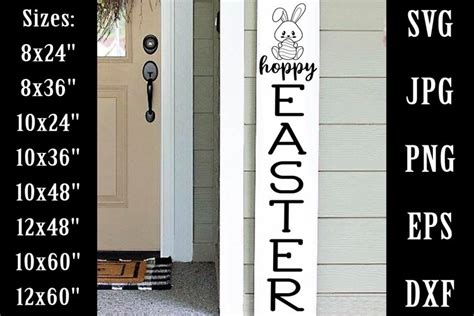 Download Hoppy Easter Porch Sign SVG EPS PNG Porch Vertical Sign ...