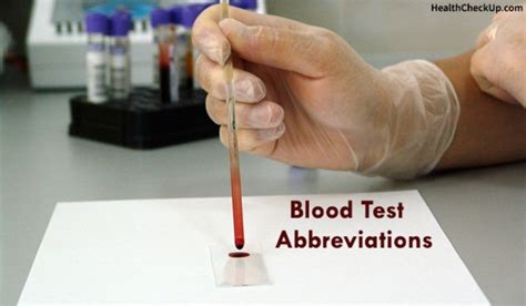 21 Types Of Blood Tests With Abbreviations Health Checkup