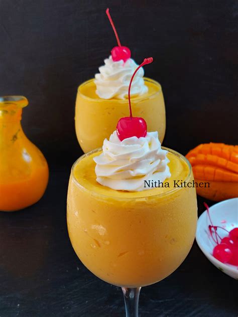Eggless Mango Mousse Recipe From Scratch Nitha Kitchen