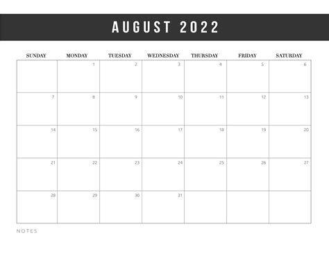 Free Download Calendar August 2022 Portrait Landscape A4 Xls Page
