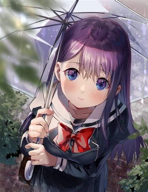 Download 3240x4200 Anime School Girl Umbrella Cute Moe