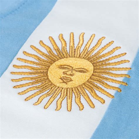 Camisa de 2 argentina (unissex). Camisa Polo Retrô Gol Seleção Argentina Listrada Torcedor