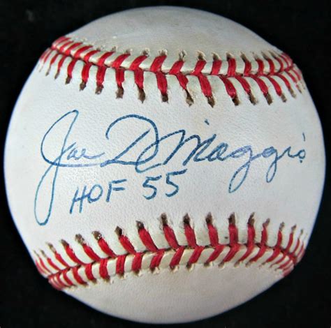 Joe Dimaggio Autographed And Inscribed Baseball Memorabilia Center