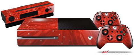 Xbox One Original Console And Controller Skins Bundle Stardust Red
