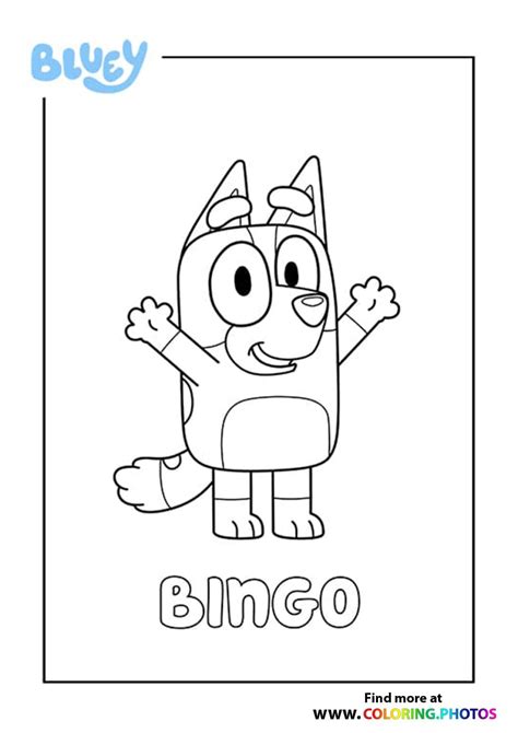 Printable Bluey And Bingo Colouring Pages