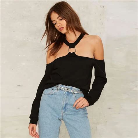 Sexy Slash Neck Knitwear 2017 New Slim Long Sleeve Women Exposed Tops Off Shoulder Pullover