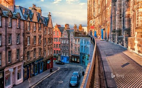 West Bow Street In Edinburgh Scotland 2016 Bing Desktop