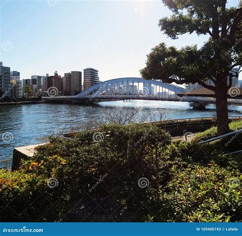 Eitai Bridge Over Sumida River In Tokyo Japan Editorial Stock Photo