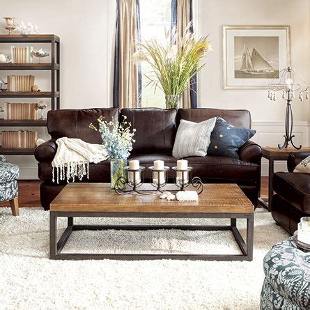 Use these tips and tricks to make your cozy home feel spacious and comf. Hadley Leather Sofa | Brown living room decor, Brown ...