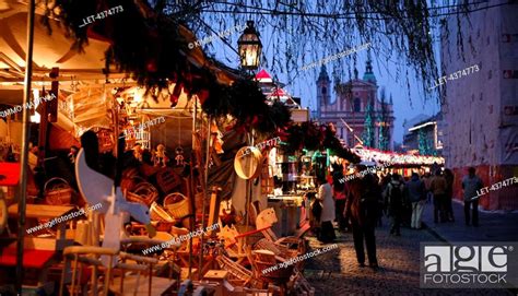 Christmas Market In Ljubljana Slovenia Stock Photo Picture And