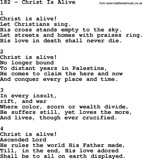 Adventist Hymnal Song 182 Christ Is Alive With Lyrics Ppt Midi