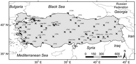 The Locations Of The Investigated Airports In Turkey Source 7
