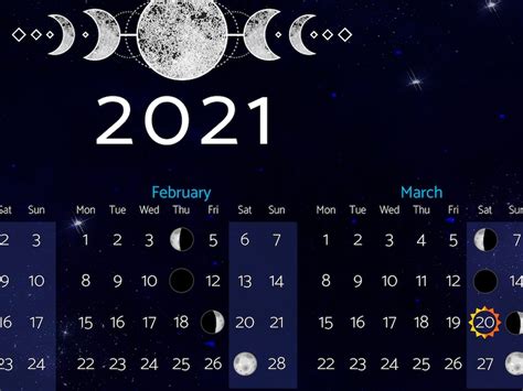 Calendario Luna 2021 Fasi Lunari 2021 Poster Etsy
