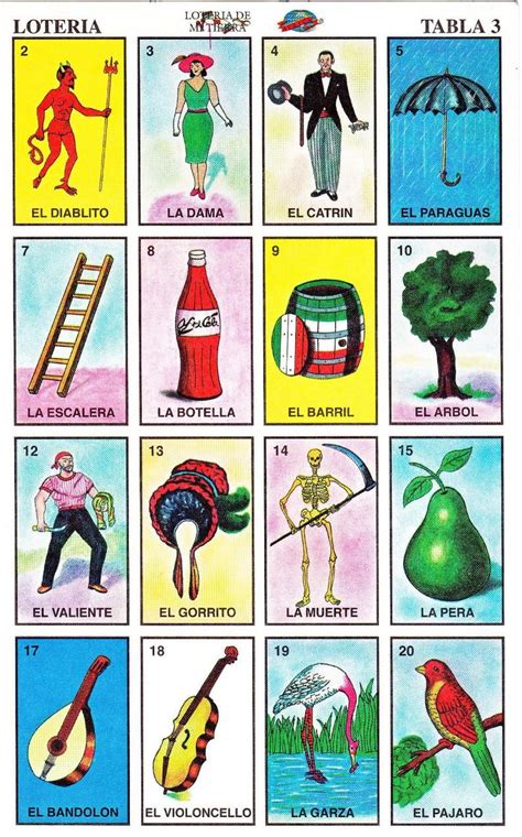 Mexican Loteria Cards The Complete Set Of 10 Tablas Etsy Tablas De