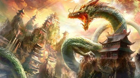 Digital Art Fantasy Art Dragon Nature Chinese