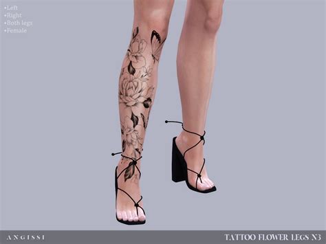 Tattoo Flower Legs N3 By Angissi From Tsr • Sims 4 Downloads