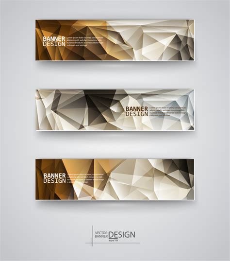 Banners Brown Polygonal Vector Free Download