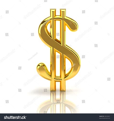 Golden Dollar Sign On White Stock Photo 39520501 - Shutterstock