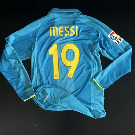 Fc Barcelona Away Shirt 0708 Messi 19 Size M Match Issued Yfs Your