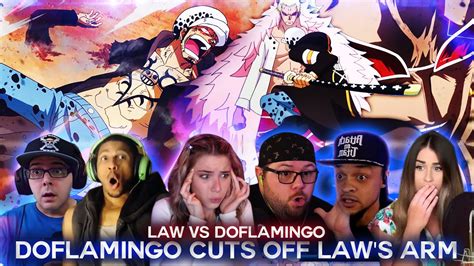 Doflamingo Cuts Off Law's Arm ! Law Vs Doffy ! Reaction Mashup - YouTube