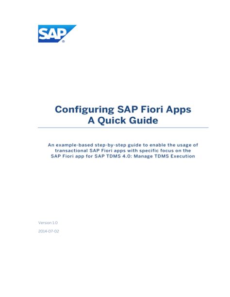 Configuring Transactional Sap Fiori Apps