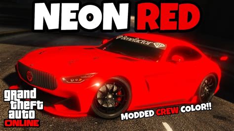Neon Red Modded Crew Color Reupload Hex Code Gta Online Youtube