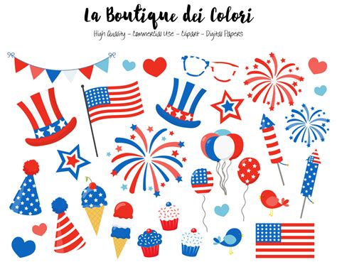 Don't forget to share this 4th of july clipart images with your friends & family members on social media sites like on, facebook, whatsapp, google plus, pinterest, etc. 4th of July Clip art Cute Digital illustrations PNG | Etsy