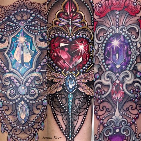 Gem Stone Tattoos Gem Tattoo Lace Sleeve Tattoos Tattoo Designs