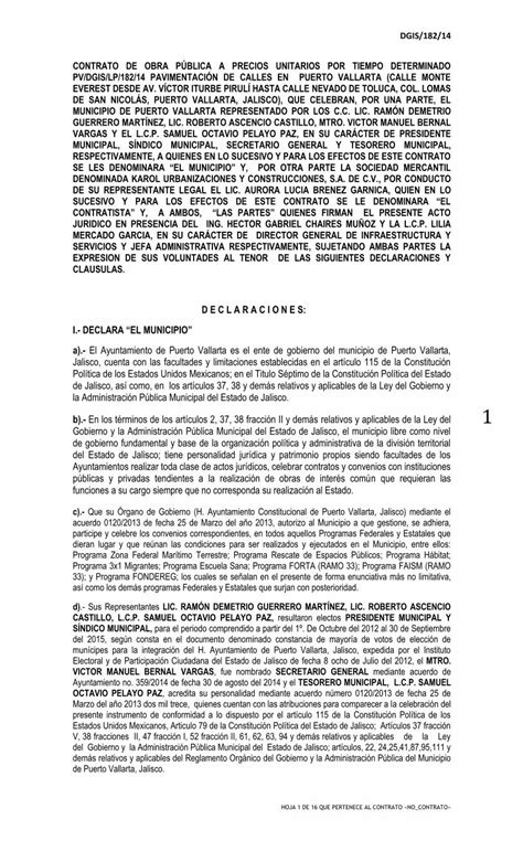 Pdf Contrato De Obra PÚblica A Precios Unitarios Por Filevargas Y