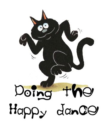 Dancing gif with animated characters. LOLCat: doing the happy dance :: Funny :: MyNiceProfile.com
