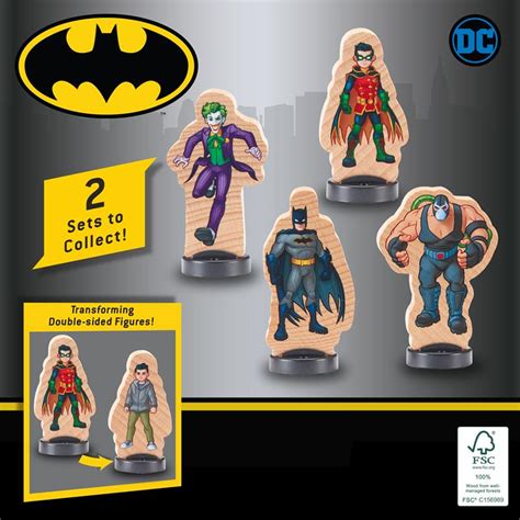 Batman Wooden Superheroes Villains 4 Figure Set 1toys From Character