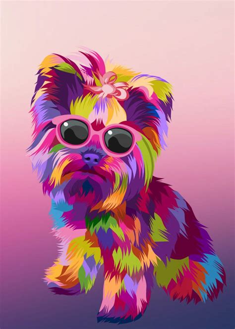 Dogs Pop Art Poster By Hanzo Hc Displate Dog Painting Pop Art