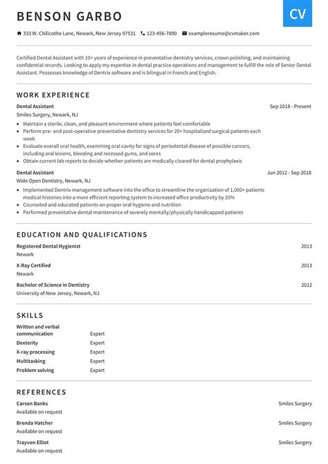 Dental Assistant Resume Example And How To Write Tips 2024