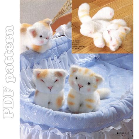 Since it's made from cotton, it's a bit easier to sew than some of how cute is this cat + mini cat with set of clothes sewing pattern from vechernie posidelki? Little Cat Fur Plush and Tutorial Sewing Pattern PDF ...