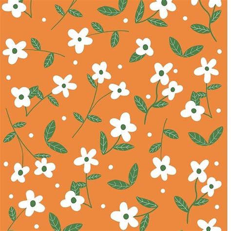 Orange Floral Pattern By Dieuwbieus Redbubble Paper Background
