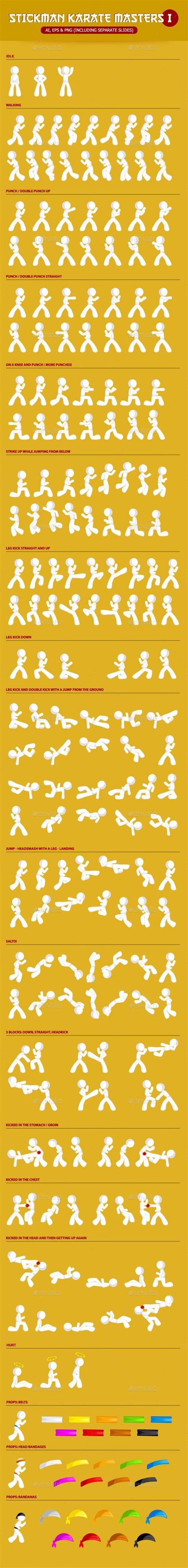 Stickman Karate Masters Sprite Sheet Karate Sprite Pixel Art Characters