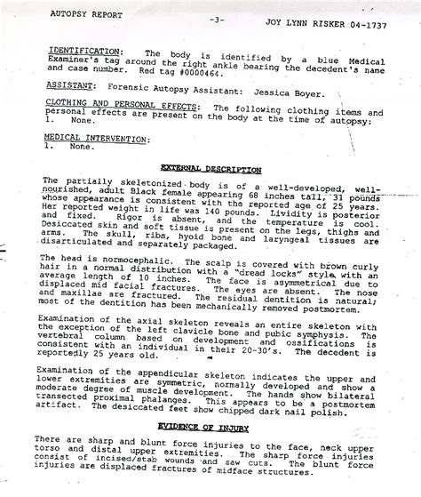 Joy Risker autopsy report - today > news - TODAY.com