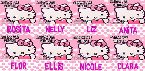 Hello Kitty Con Nombres