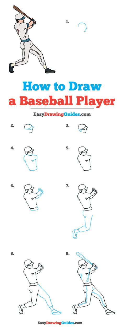 How To Draw A Baseball Player Really Easy Drawing Tutorial