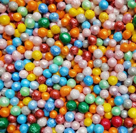 kitchen domain sugar pearls 3mm rainbow 10g